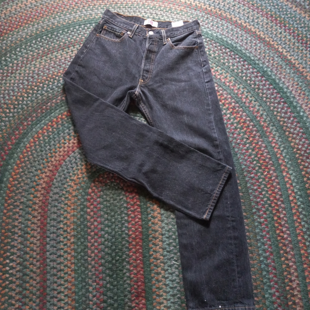 Levis 501 XX 5 Button Fly Denim Black Jeans 30x32 Light Made in Mexico (Aj6)